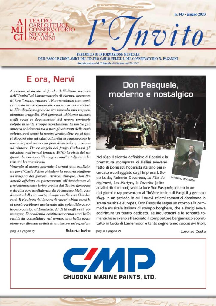 Prima pagina de L'Invito n. 143 Giugno 2023 Prima pagina de L'Invito n. 143 Giugno 2023